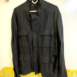 Kenneth Cole cotton jacket. Zips. Big front pockets, zippers at sleeves.